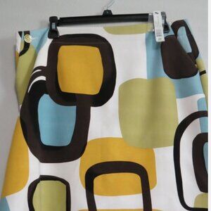 NWT$98 Adrienne Vittadini Size 12 Green Blue Color Block Geometric Pattern Skirt